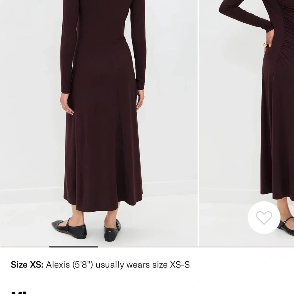 NWT Vince Dark Fig Long Sleeve Dress. Size small - Picture 2 of 6